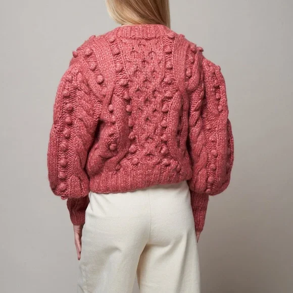 SEA nyc Chunky Knit Pink Sweater - Picture 5 of 8